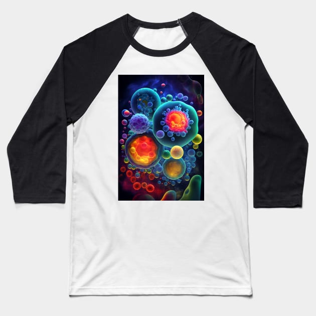 Cosmic Origins: Protocells, Vesicle, and Primordial Foam Baseball T-Shirt by Artventure1